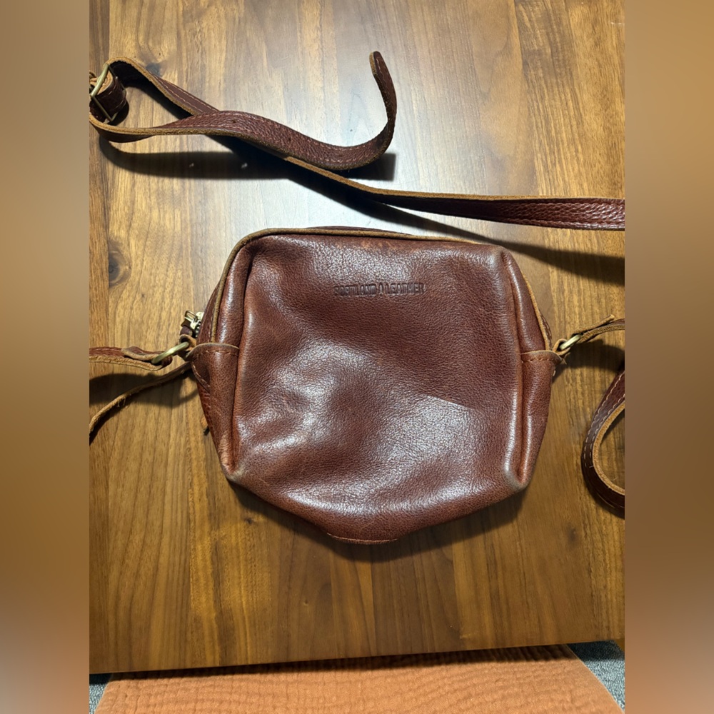 Portland Leather Company Brown Leather Crossbody Bag